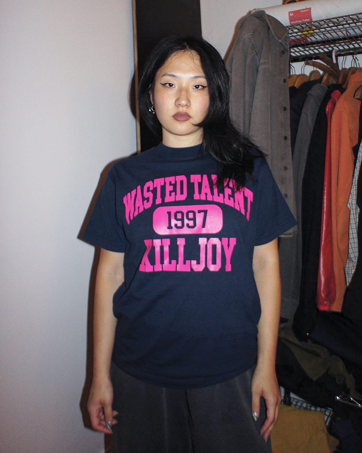 NAVY "WASTED TALENT" TEE
