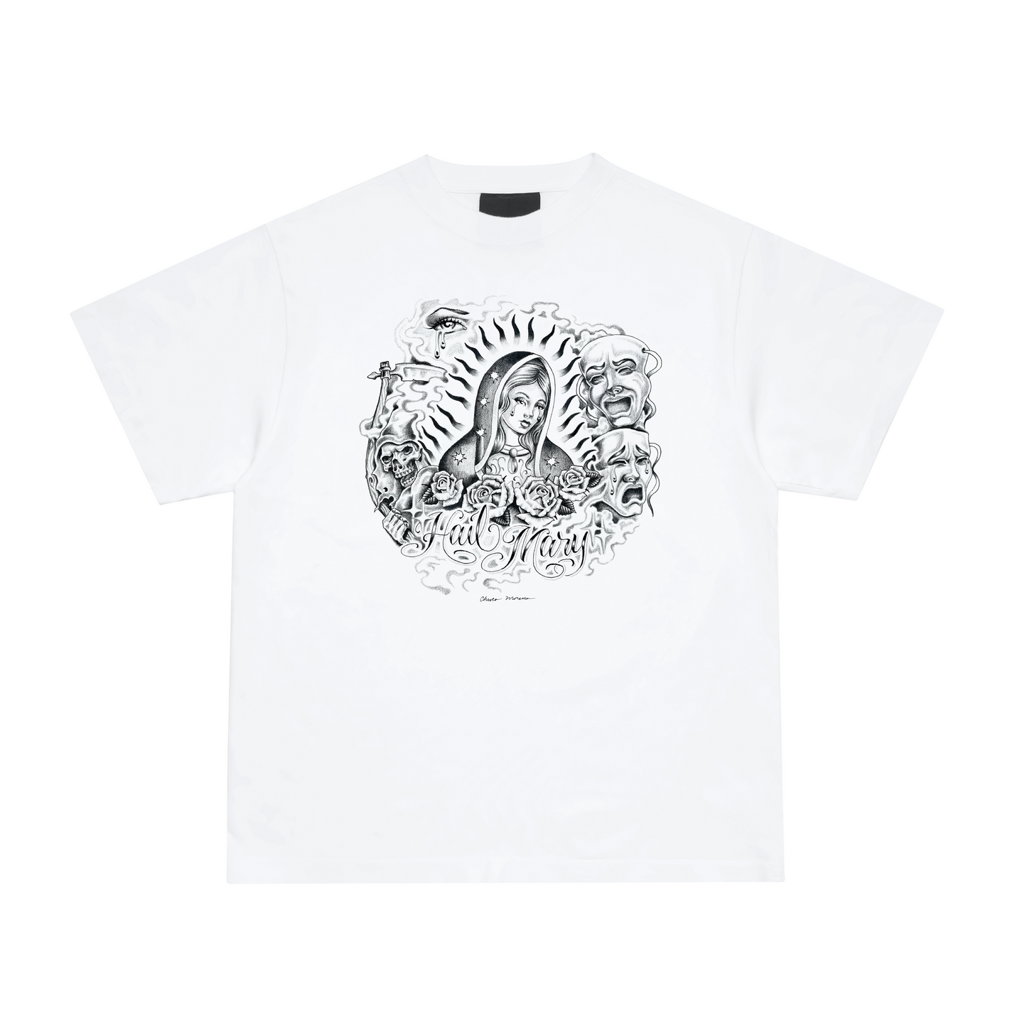 WHITE "HAIL MARY" TEE