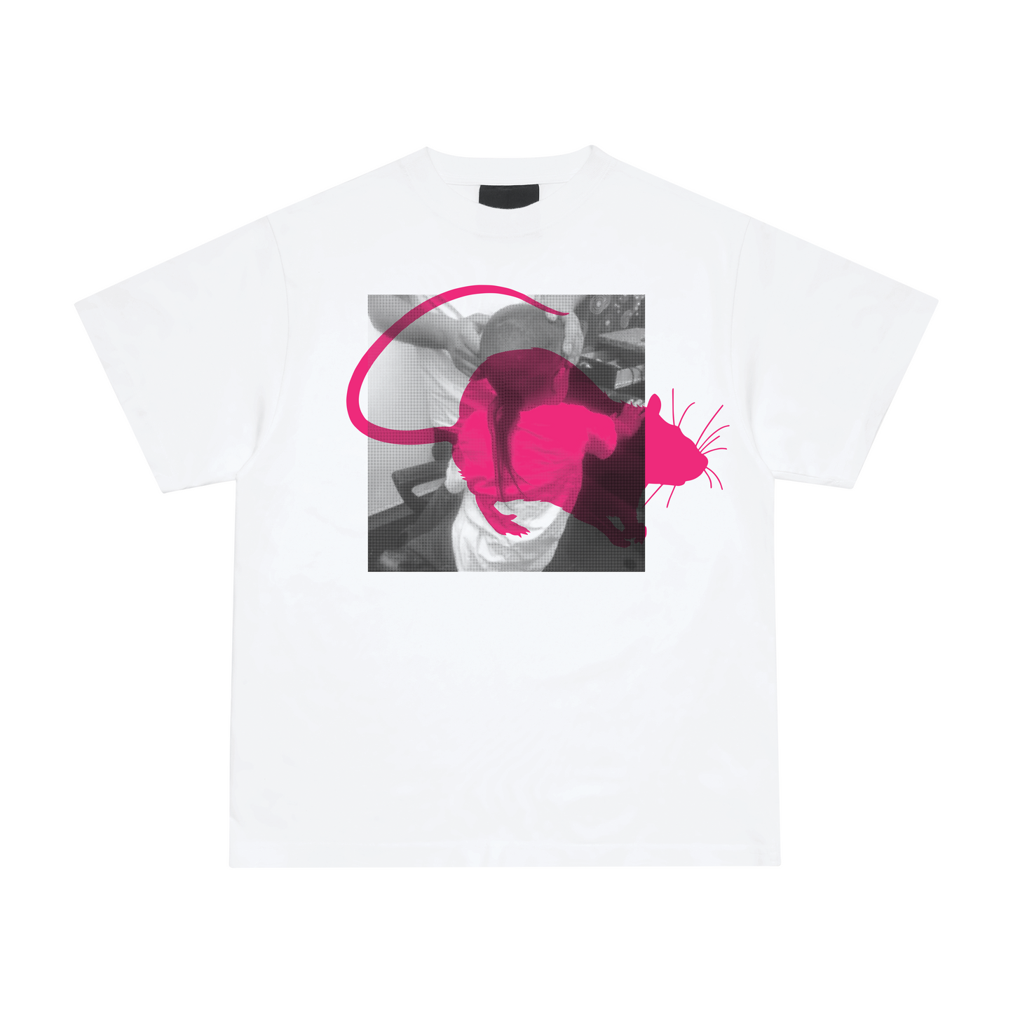 WHITE "RAT TAIL" TEE