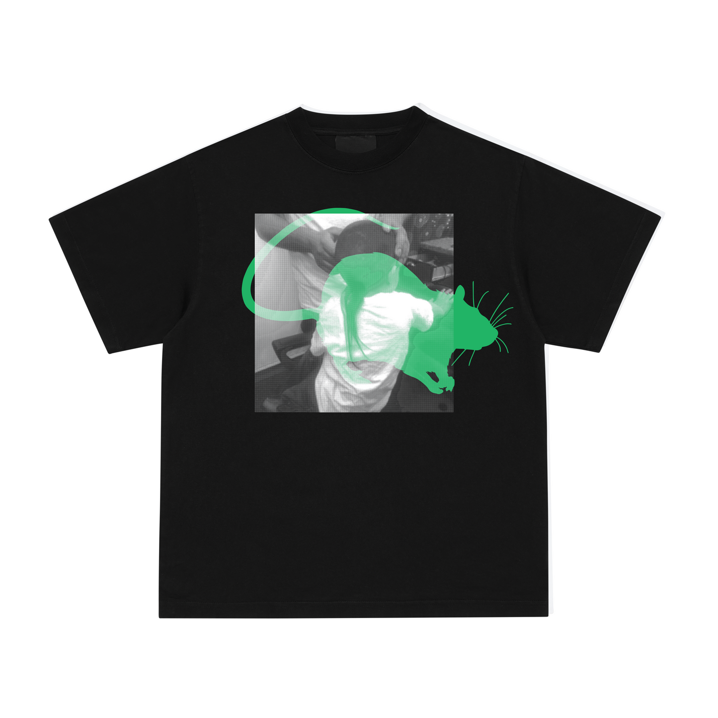 BLACK "RAT TAIL" TEE