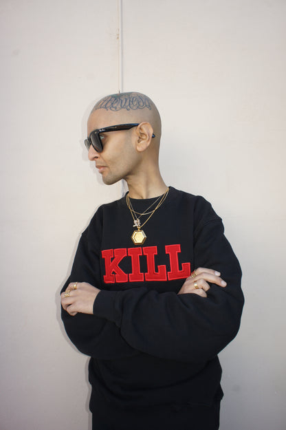 BLACK/RED "KILL" CREWNECK