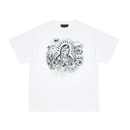 WHITE "HAIL MARY" TEE